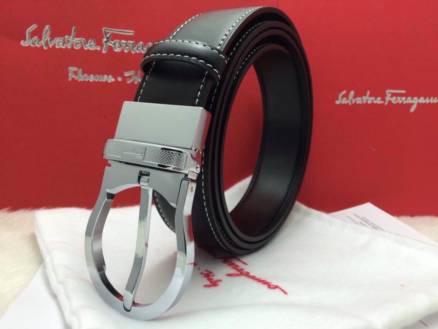 Ferragamo Gentle Monster leather belt with double gancini buckle GM076